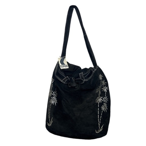 Luana Italy Handbags - LUANA Italy Bamboo Tote Black Leather New With Tags